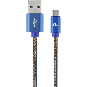 CABLEXPERT CC-USB2J-AMMBM-2M-BL PREMIUM JEANS (DENIM) MICRO-USB CABLE WITH METAL CONNECTORS 2M BLUE