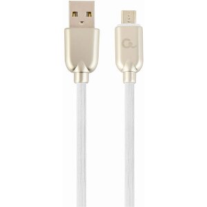 CABLEXPERT CC-USB2R-AMMBM-1M-W PREMIUM RUBBER MICRO-USB CHARGING AND DATA CABLE 1M WHITE