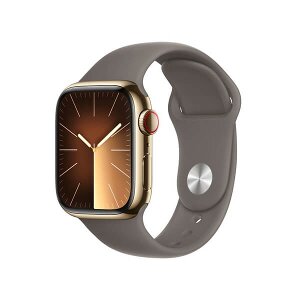 APPLE WATCH SERIES 9 MRJ63 41MM SILVER STAINLESS STEEL CASE WITH CLAY SPORT BAND M/L CELLULAR