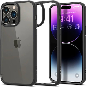 SPIGEN CRYSTAL HYBRID MATTE BLACK FOR IPHONE 14 PRO MAX