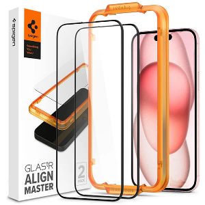 SPIGEN GLASS TR ALIGNMASTER 2 PACK FC BLACK FOR IPHONE 15 PLUS