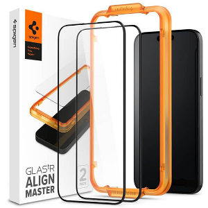 SPIGEN GLASS TR ALIGNMASTER 2 PACK FC BLACK FOR IPHONE 15 PRO