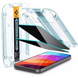 SPIGEN GLASS TR EZ FIT (PRIVACY) 2 PACK TRANSPARENCY FOR IPHONE 15 PRO MAX