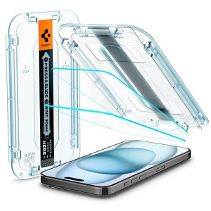 SPIGEN GLASS TR EZ FIT 2 PACK TRANSPARENCY FOR IPHONE 15