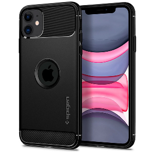 SPIGEN RUGGED ARMOR BACK COVER CASE FOR APPLE IPHONE 11 ( 6.1 ) MATTE BLACK