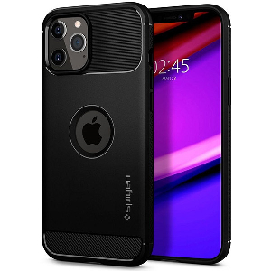 SPIGEN RUGGED ARMOR BACK COVER CASE FOR IPHONE 12 / 12 PRO MATTE BLACK