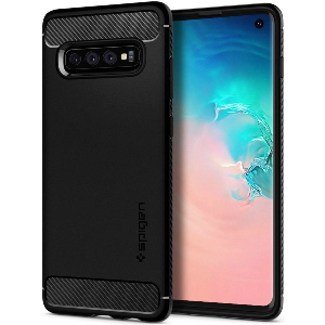 SPIGEN RUGGED ARMOR BACK COVER CASE FOR SAMSUNG GALAXY S10 MATTE BLACK