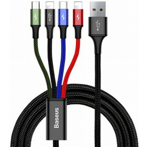 BASEUS FAST 4-IN-1 CABLE 2X LIGHTNING + TYPE-C + MICRO 3.5A BLACK
