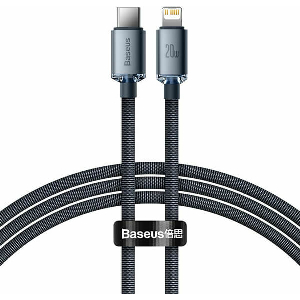 BASEUS CRYSTAL SHINE CABLE SHINE TYPE-C TO LIGHTNING 1.2M 20W BLACK