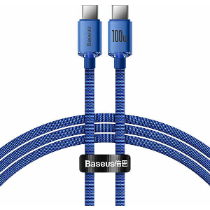 BASEUS CRYSTAL SHINE CABLE SHINE TYPE-C TO TYPE-C 1.2M 100W 5A BLUE