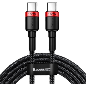 BASEUS CAFULE PD 2.0 100W FLASH CHARGING TYPE-C TO TYPE-C CABLE 5A 2M RED BLACK