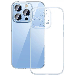 BASEUS CRYSTAL TRANSPARENT CASE AND TEMPERED GLASS SET IPHONE 14 PRO