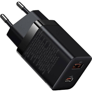 BASEUS SUPER SI PRO QUICK CHARGER USB + TYPE-C 30W BLACK