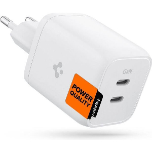 SPIGEN ARCSTATION WALL CHARGER PE2106 WHITE (GAN / 2-PORT / TOTAL 65W / USB-C PD 65W / PPS 65W)