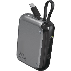 4SMARTS POWERBANK 10000MAH 30W USB + TYPE-C WITH CABLE SPACE GREY