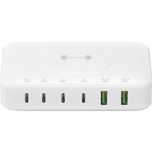 4SMARTS 7IN1 GAN CHARGING STATION 100W + QI WIRELESS WHITE