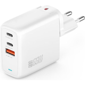 4SMARTS CHARGER GAN FLEX 65W 2 PORTS USB-C + USB-A WHITE