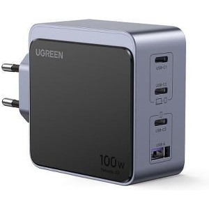 CHARGER GAN UGREEN X565 100W PDX3+QC4.0 GRAY 35043