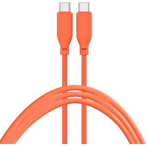4SMARTS USB TYPE-C TO USB TYPE-C SILICONE CABLE HIGH FLEX 60W 1.5M ORANGE