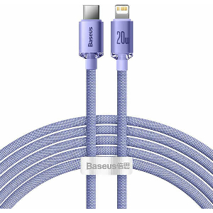 BASEUS CRYSTAL SHINE CABLE SHINE TYPE-C TO LIGHTNING 2M 20W PURPLE