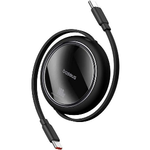 BASEUS FREE2DRAW MINI RETRACTABLE 100W 5A 1M TYPE-C TO TYPE-C CABLE BLACK P10364500111-00