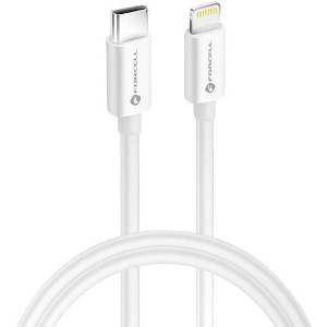 FORCELL CABLE TYPE C TO LIGHTNING 8-PIN MFI 3A/9V 30W (MAX) 1M WHITE