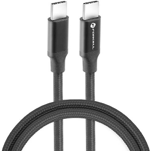 FORCELL CABLE TYPE C TO TYPE C QC4.0 5A/20V PD100W /THUNDERBOLT / 20GBS 1M BLACK