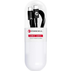 FORCELL CABLE TYPE-C TO TYPE-C 3.0 QC POWER DELIVERY PD48W TUBE BLACK 1M