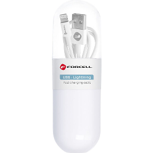 FORCELL CABLE USB A TO LIGHTNING 8-PIN 1A TUBE WHITE 1M