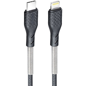 FORCELL CARBON CABLE TYPE C TO LIGHNINNG 8-PIN POWER DELIVERY PD27W CB-01C BLACK 1M