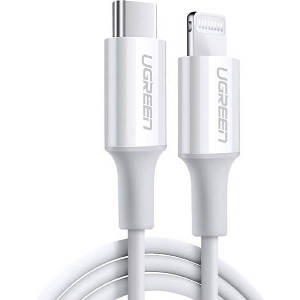 UGREEN CHARGING CABLE MFI US171 18W PD TYPE-C TO LIGHTNING I6 WHITE 1M 10493 3A