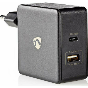 NEDIS WCPD45W100BK WALL CHARGER 1X 2.4A / 1X 3.0A 1X USB-A / 1X USB-C 57W