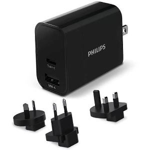 PHILIPS DLP2621T/GRS ΓΡΗΓΟΡΟΣ ΦΟΡΤΙΣΤΗΣ ΤΑΞΙΔΙΟΥ ΜΕ ΑΝΤΑΠΤΟΡΕΣ ΚΑΙ ΘΥΡΕΣ USB-A USB-C 30W
