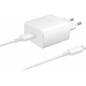 SAMSUNG WALL CHARGER TA845 45W 1X TYPE-C WITH TYPE-C CABLE WHITE BULK