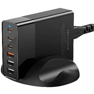 ΦΟΡΤΙΣΤΗΣ BLITZWOLF WALL CHARGER 75WATT 3X USB + 3X TYPE-C BLACK