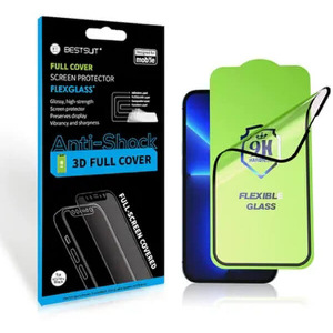 BESTSUIT FLEXIBLE HYBRID GLASS 5D FOR APPLE IPHONE 15 PRO MAX BLACK