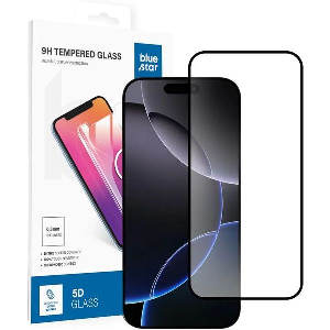 BLUE STAR TEMPERED GLASS FORAPPLE IPHONE 16 PRO MAX 5D FULL COVER BLACK