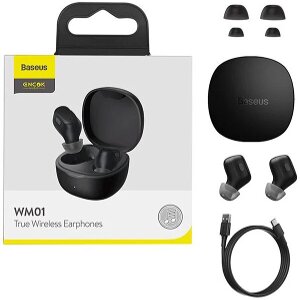 BASEUS ENCOK WM01 TWS TRUE WIRELESS BLUETOOTH HEADSET BLACK