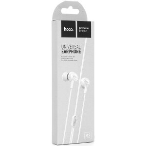 HOCO EARPHONES UNIVERSAL WITH MIC M3 WHITE