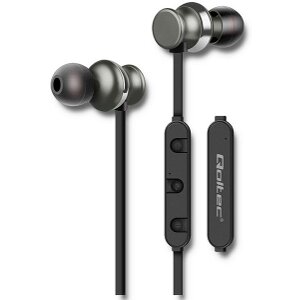 QOLTEC 50818 PREMIUM IN-EAR HEADPHONES WIRELESS BT WITH MICROPHONE MAGNETIC BLACK