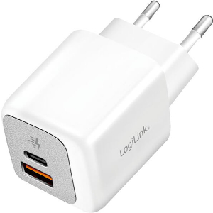 LOGILINK PA0320SB 20PCS DUAL USB CHARGER 1X USB-C 1X USB-A 20W WHITE
