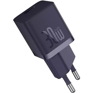 BASEUS MINI WALL CHARGER GAN5 30W PURPLE