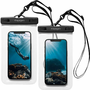 SPIGEN A601 WATERPROOF PHONE CASE UP TO 6.8'' 2 PACK CLEAR