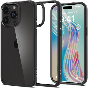 SPIGEN ULTRA HYBRID MATTE BLACK FOR IPHONE 15 PRO MAX
