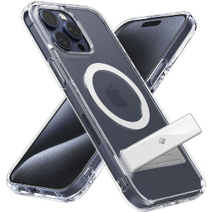 SPIGEN CASEOLOGY CAPELLA MAGSAFE KICKSTAND CLEAR WHITE FOR IPHONE 15 PRO