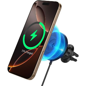 SPIGEN ONETAP PRO 4 MAGSAFE CAR MOUNT CHARGER BLACK FOR WIRELESS / AIR VENT