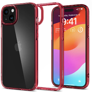 SPIGEN ULTRA HYBRID RED CRYSTAL FOR IPHONE 15