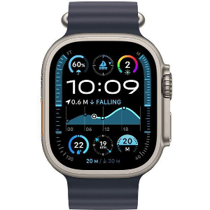 APPLE WATCH ULTRA 2 49MM TITANIUM CASE MX4D3 WITH NAVY OCEAN BAND