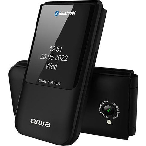 ΚΙΝΗΤΟ AIWA SLIM BT CLAMSHELL FLIP-STYLE DUAL SIM PHONE BLACK FP-24BKMKII