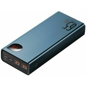 BASEUS ADAMAN METAL DIGITAL DISPLAY QUICK CHARGE POWER BANK 20000MAH 65W BLUE